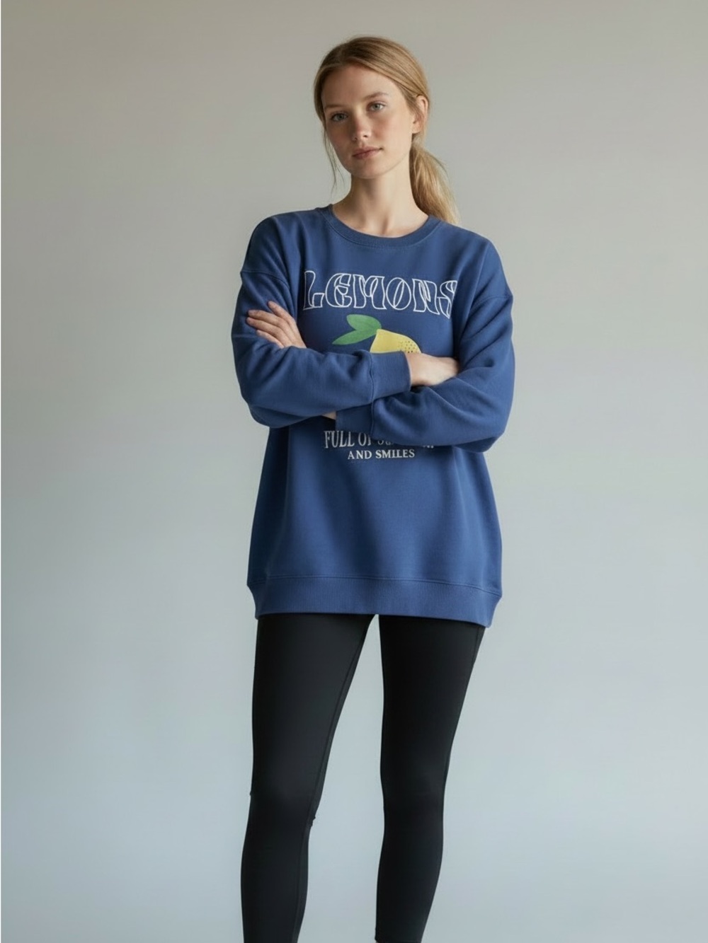 Grayson Threads Blue Sweatshirt with Lemon Graphic